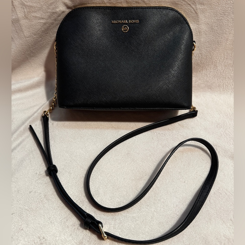 Michael Kors Black and Gold Crossbody Bag EUC